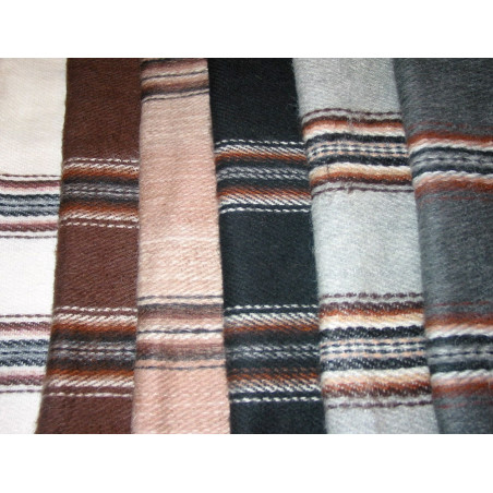 Raw white, brown, beige, black, light gray and dark gray