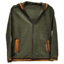 Fleece jacket with traditional aguayo fabric