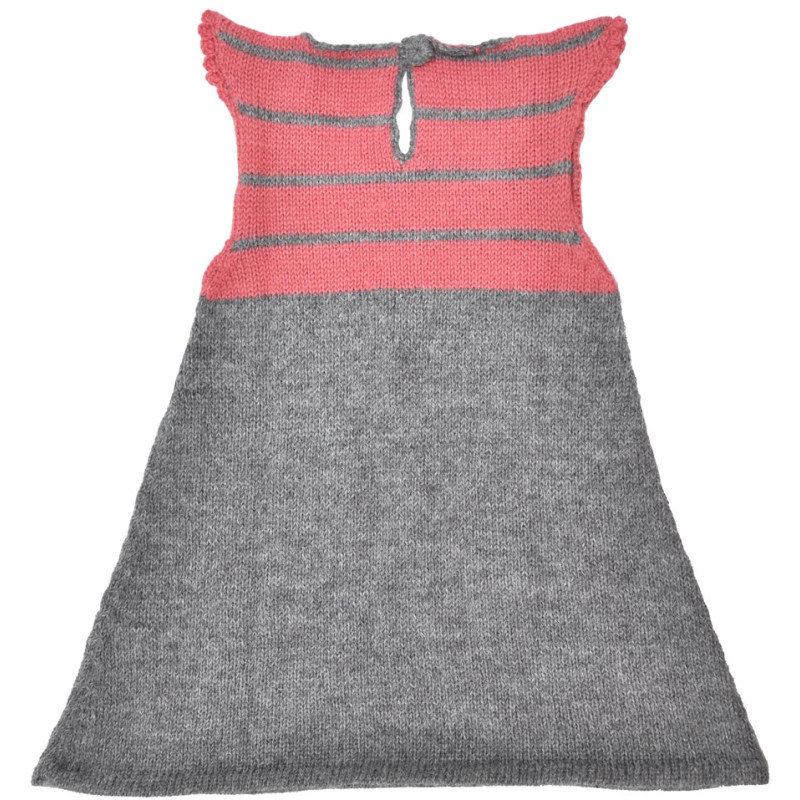 Girl's Striped, Woven Dress - Alpaca Wool