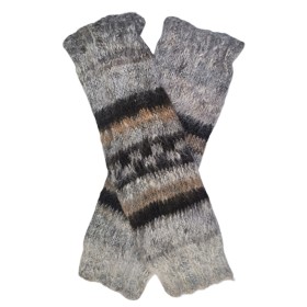 Combed Legwarmers - Natural Llama Wool