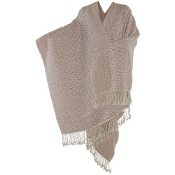 Brocade Long poncho ruana - Alpaca Wool