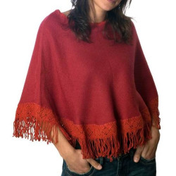 "Imilla" Poncho with macramé - Alpaca wool